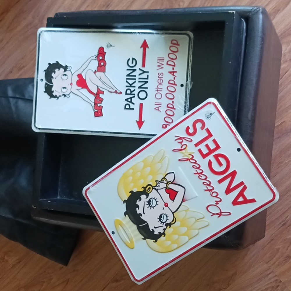 2 Vintage Betty Boop tin signs